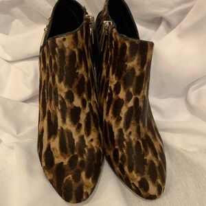 New Vince Camuto Vesela3 animal print booties, cow hair upper with 3” heel.